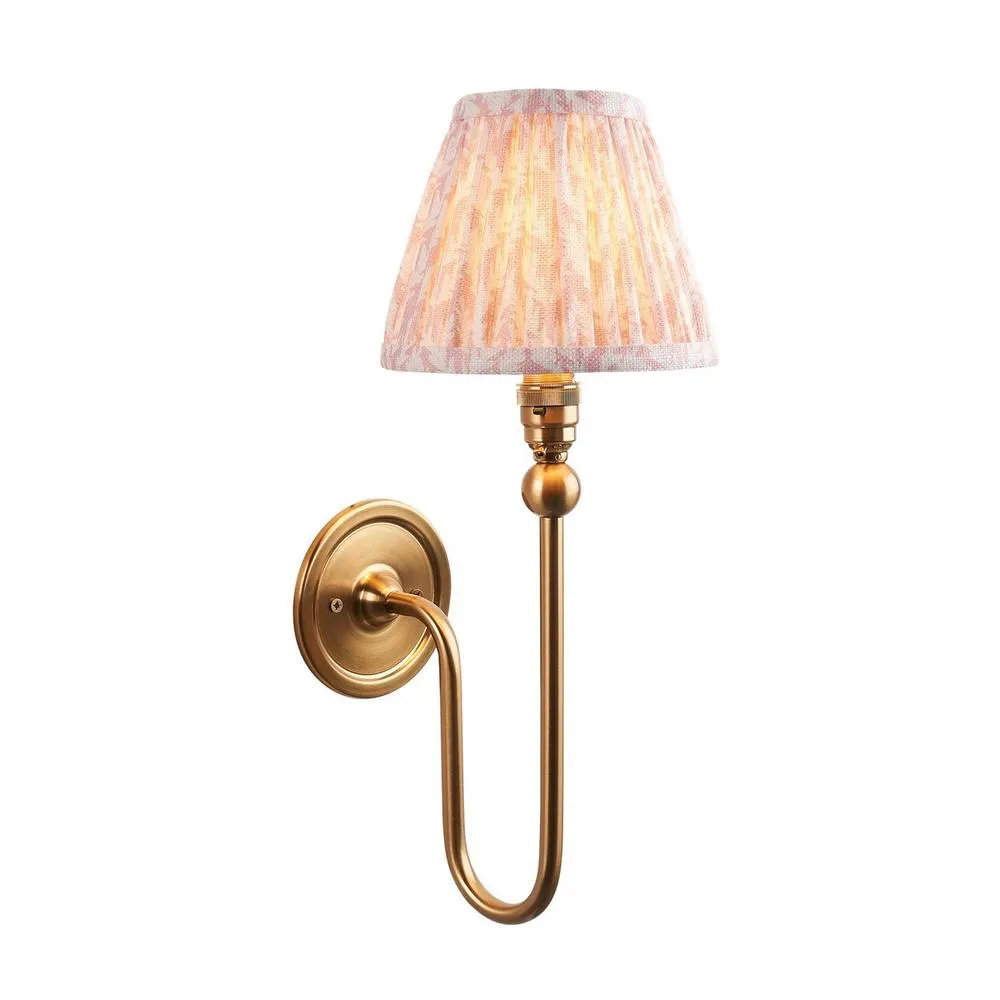 Netlighting Santiago Wall Light Peach Fabric Leaf Shade 16cm B22