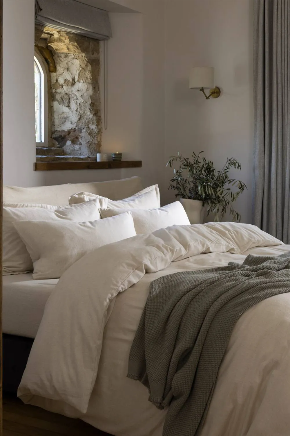 CHRISTY Flannel Marl Super Soft Brushed Cotton Duvet Sets in Beige 1