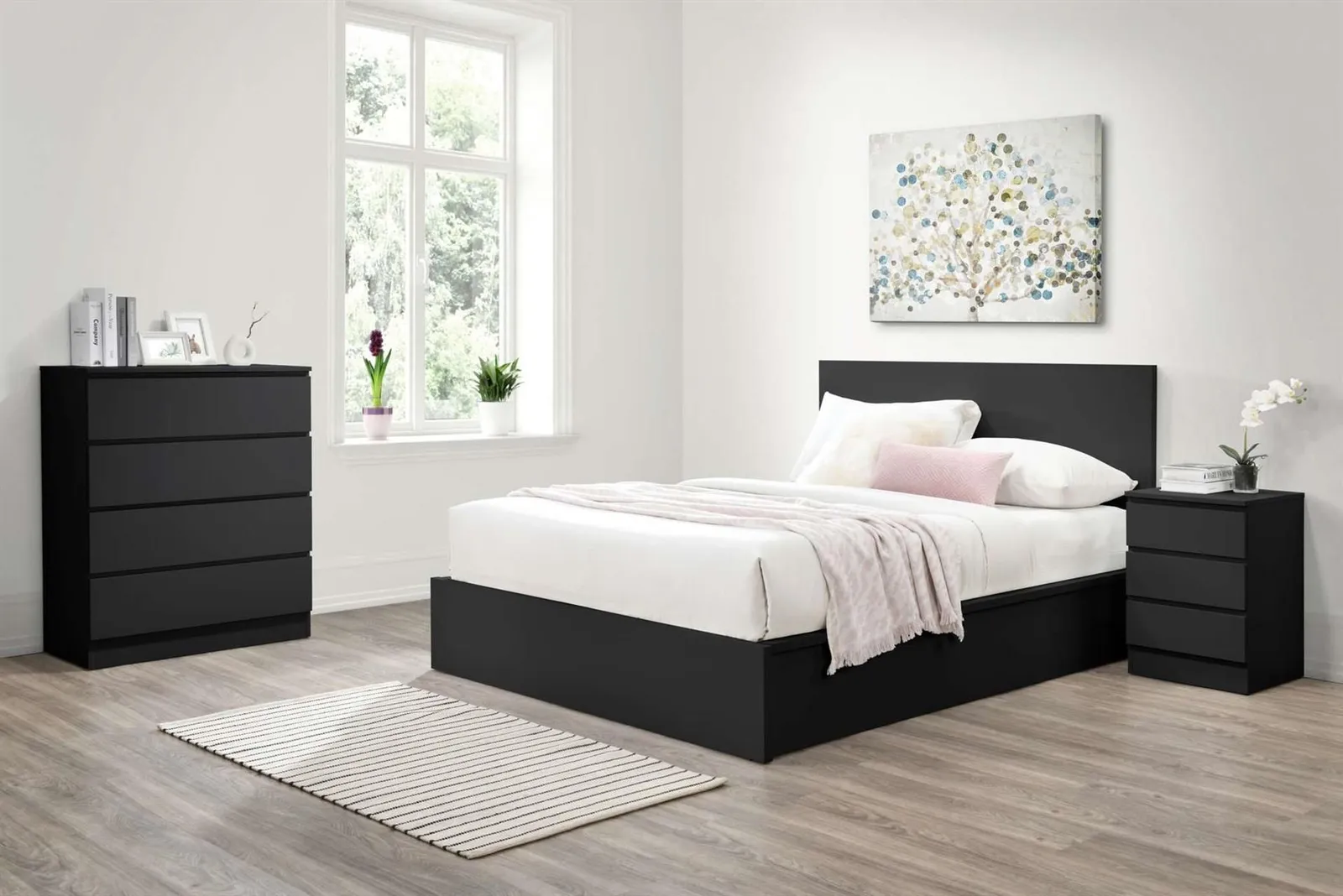 Birlea Ottoman Bed Frame Storage Oslo Gas Lift Black Grey White 2