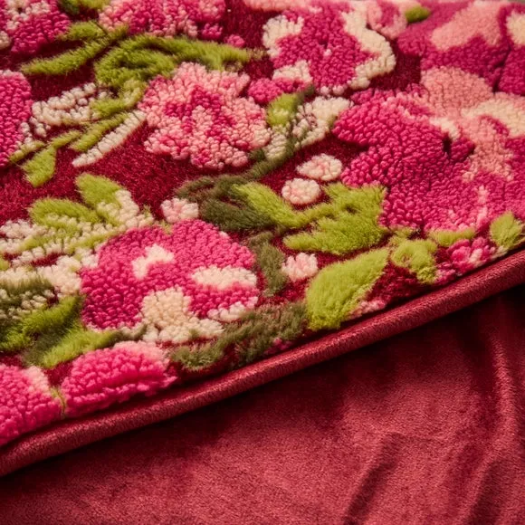 Floral Jacquard Throw Blanket 130cm x 180cm 2