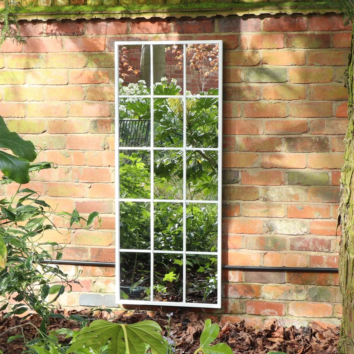 Melody Maison Extra Large White Window Mirror 144cm X 59cm 2