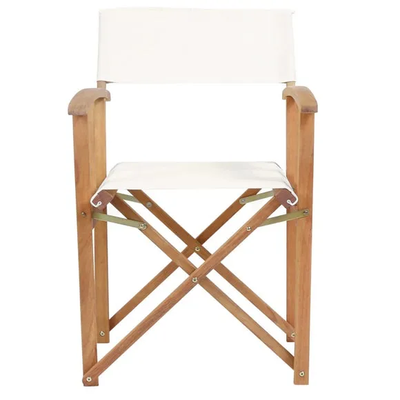 Charles Bentley Cream Wooden 2 Folding Directors Chairs 3
