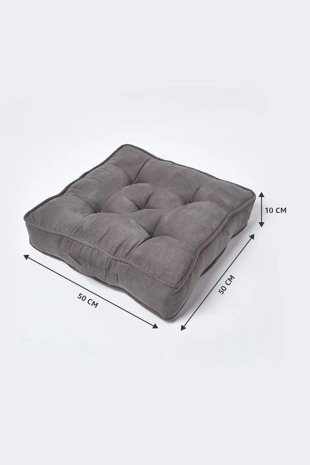 Homescapes Faux Suede Armchair Booster Cushion in Grey 2