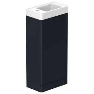 Nexa By VADO Veva Midnight Blue Freestanding Cloakroom Vanity Unit & Left Hand Mineral Cast Basin - 400mm