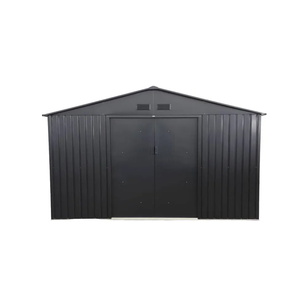 sweeek Galvanized steel garden shed 15.35m² with anchoring kit in Dark Grey 4