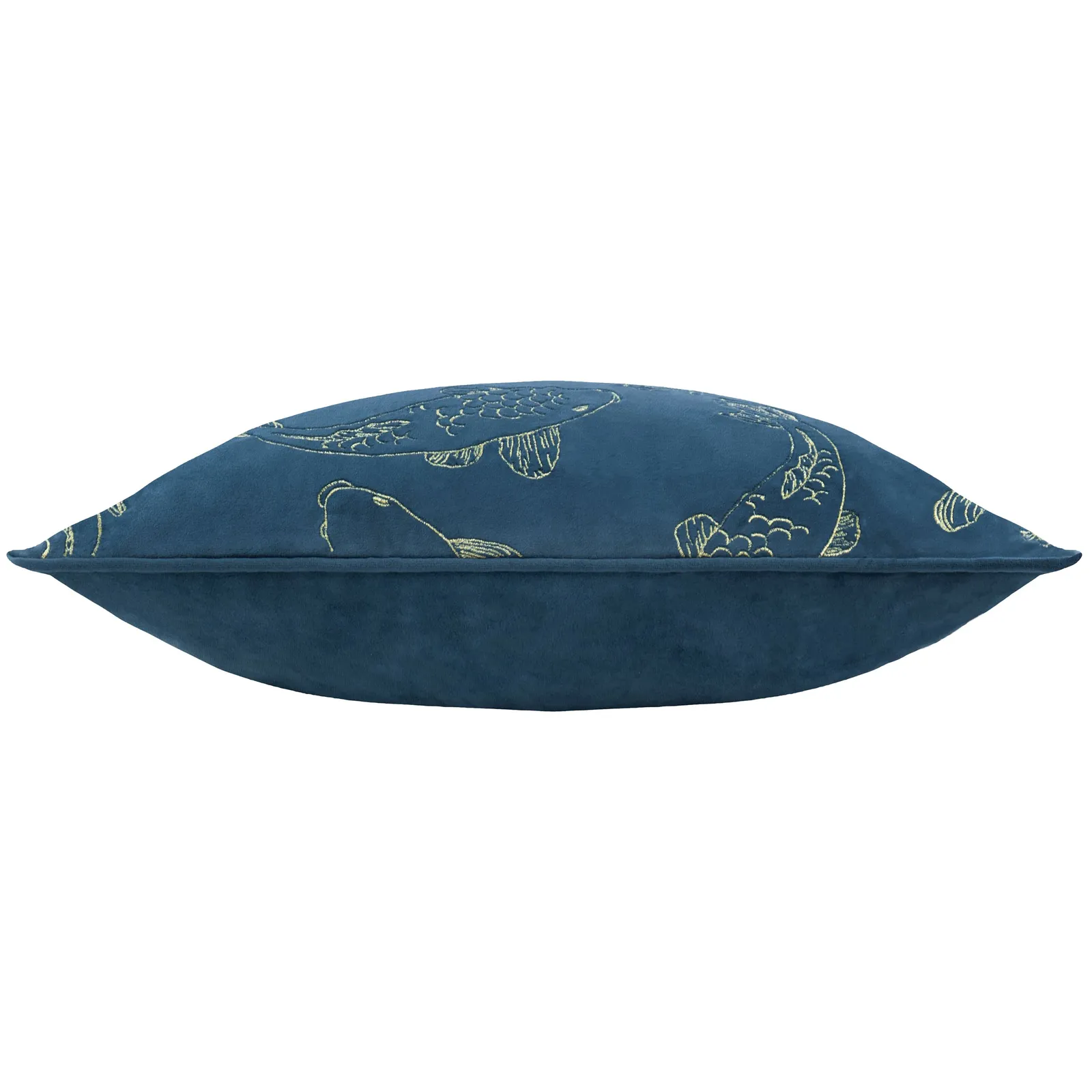 Paoletti Koi Pond Embroidered Velvet Cushion in Navy 4