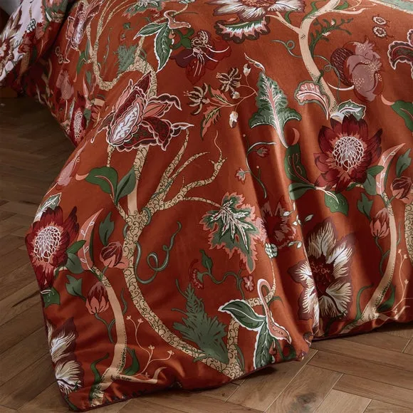 Paoletti Botanist Rust 100% Cotton Reversible Duvet Cover and Pillowcase Set 3