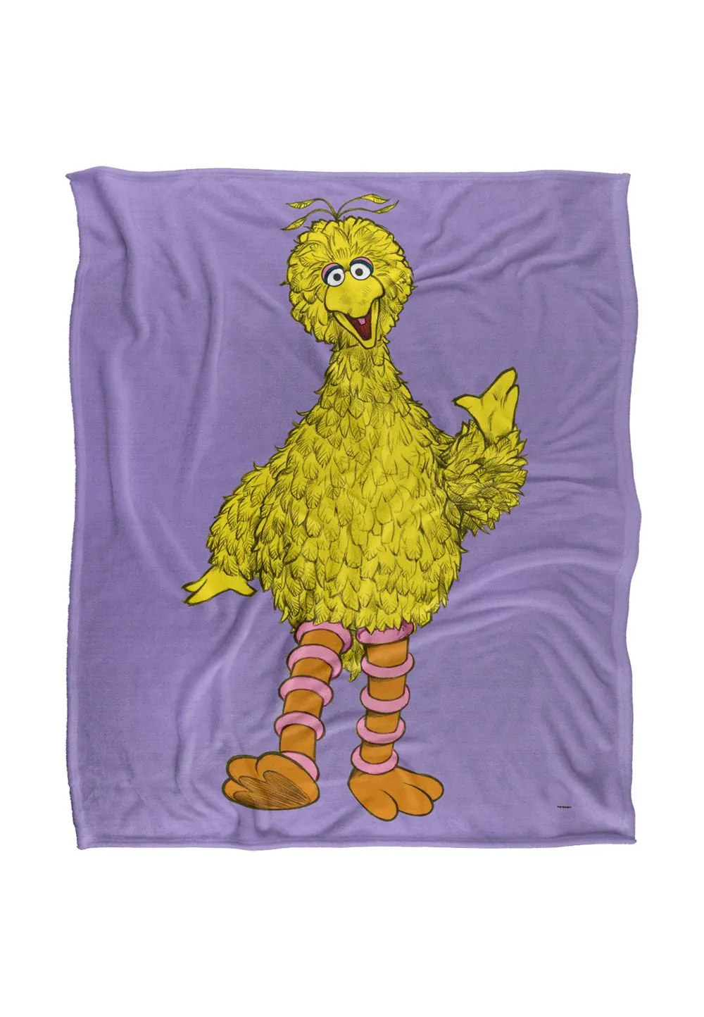 Sesame Street Big Bird Painted Silky Touch Super Soft Throw Blanket 152 X 127 cm in White