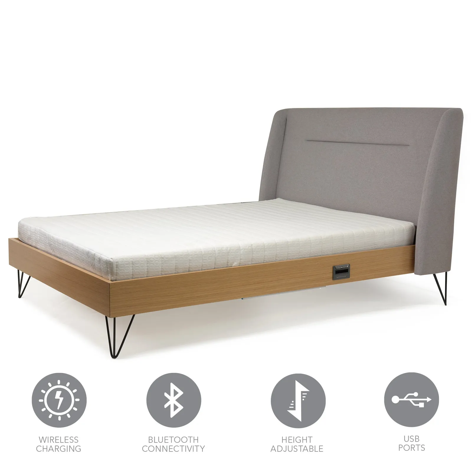 Snor Smart Bed Frame Grey and Brown