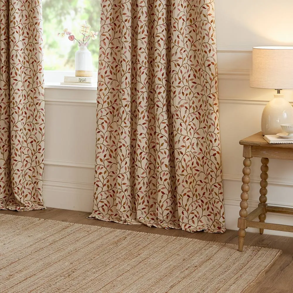 Voyage Maison Cervino Jacquard Pencil Pleat Curtain Pair in Beige 4