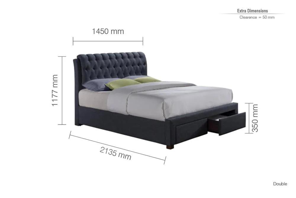 Birlea Valentino Bed in Charcoal 6