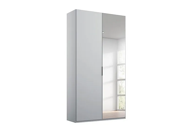 Formes Decor 2 Door Hinged Wardrobe with 1 Mirror - Silk Grey