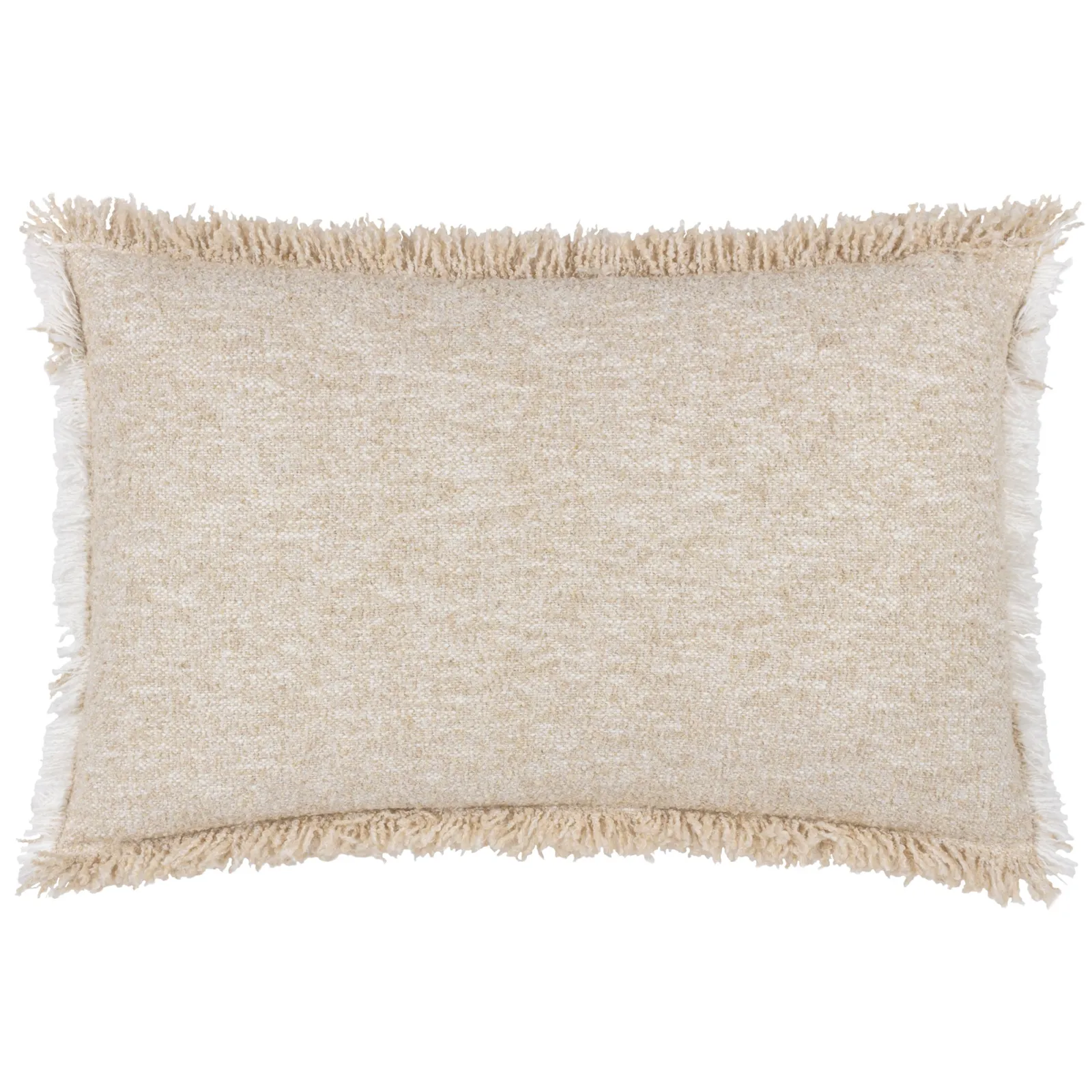 Yard Doze Woven Fringed Cushion in Natural 2