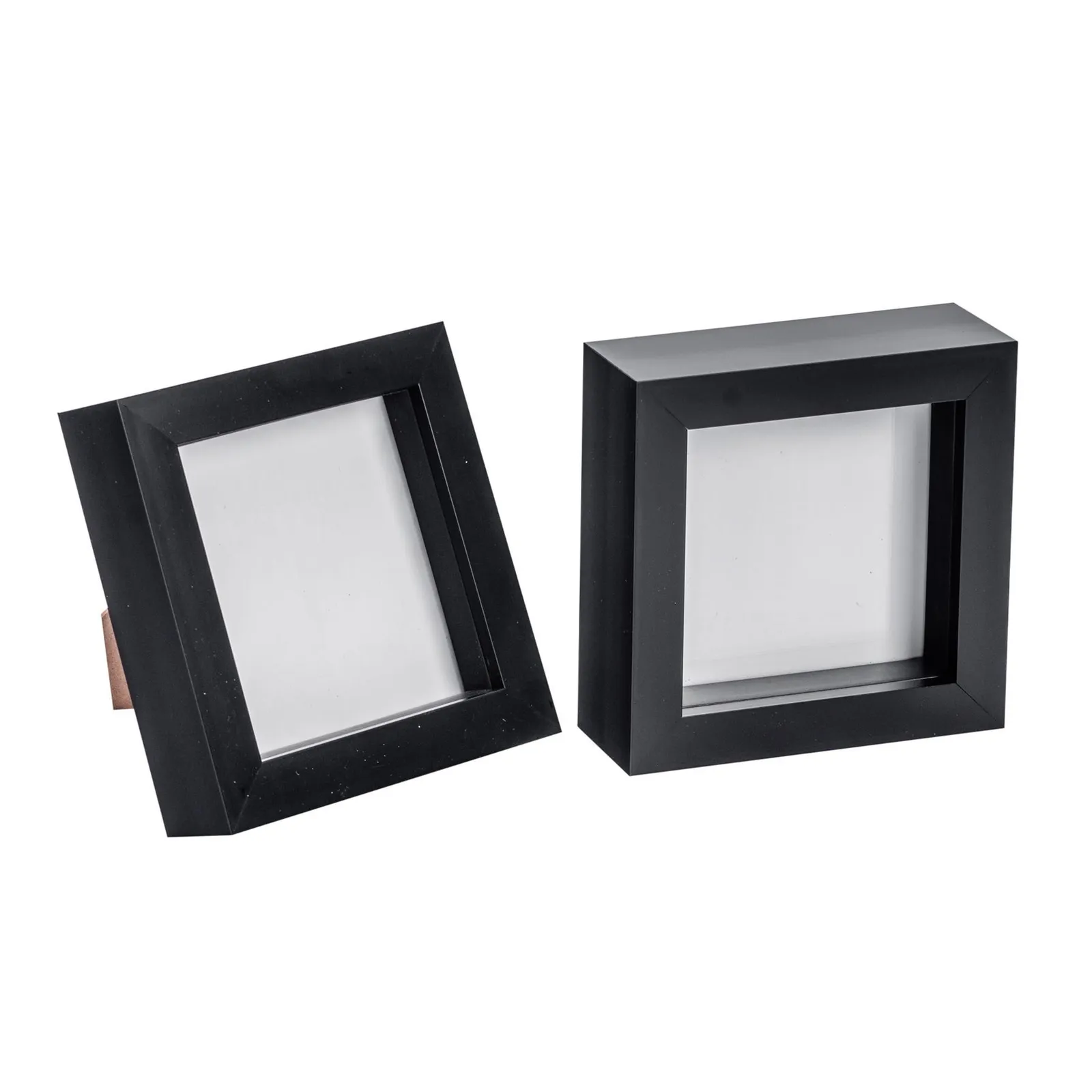 Nicola Spring 3D Box Photo Frames - 4 x 4" - Pack of 2 in Black 1