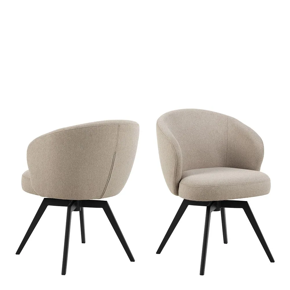 Furniture To Go Darlene Dining Chair with Armrest & Swivel Function in Beige