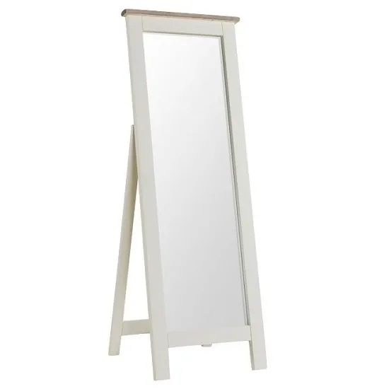 Alaya Cheval Mirror In Stone White Finish