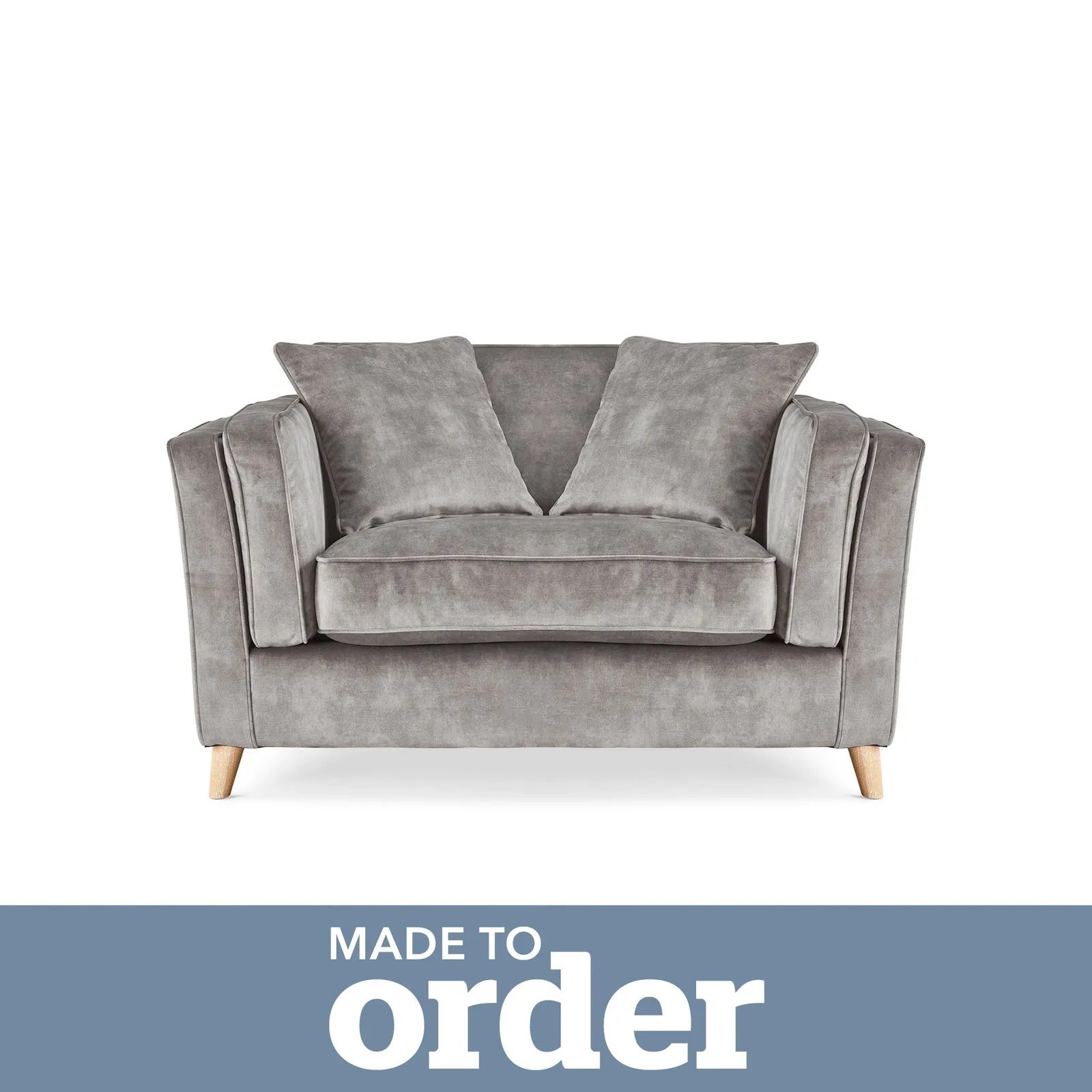 Arabella Snuggle Chair Slub Velvet Grey
