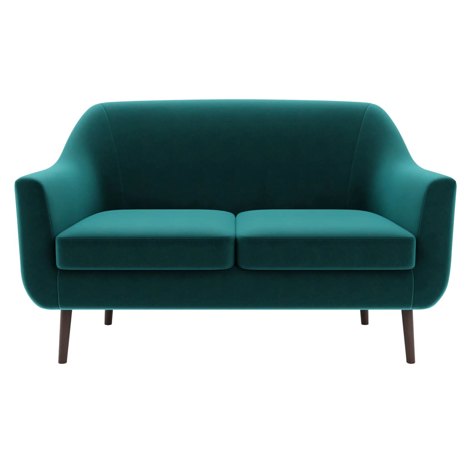 Eddie Velvet 2 Seater Compact Tub Sofa Green