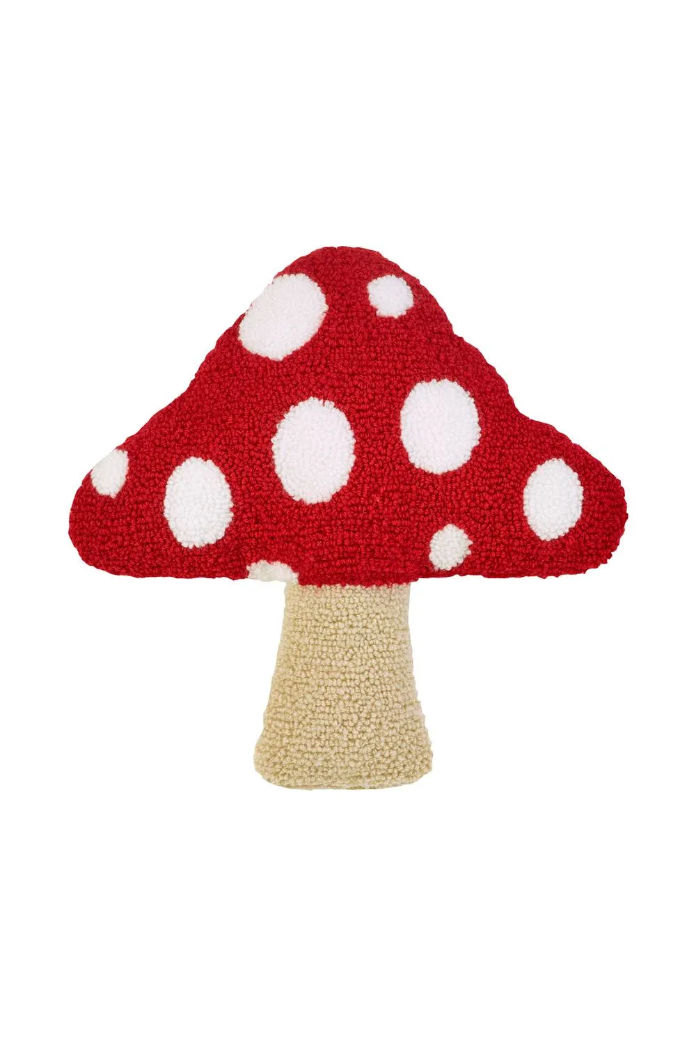 Catherine Lansfield 'Woodland Crochet Mushroom' 3D Shaped Cushion in Red 3