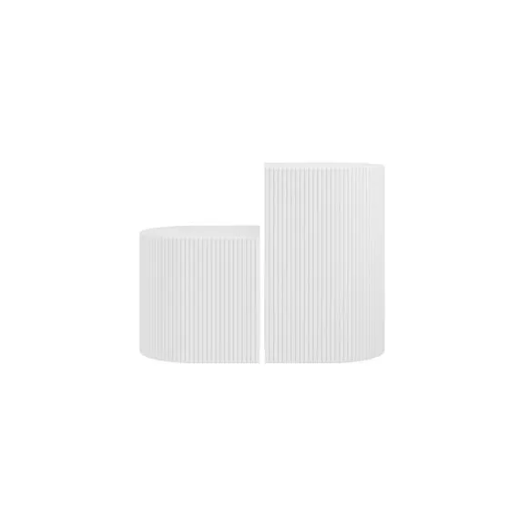 Return - Reed Set of 2 Side Tables, White