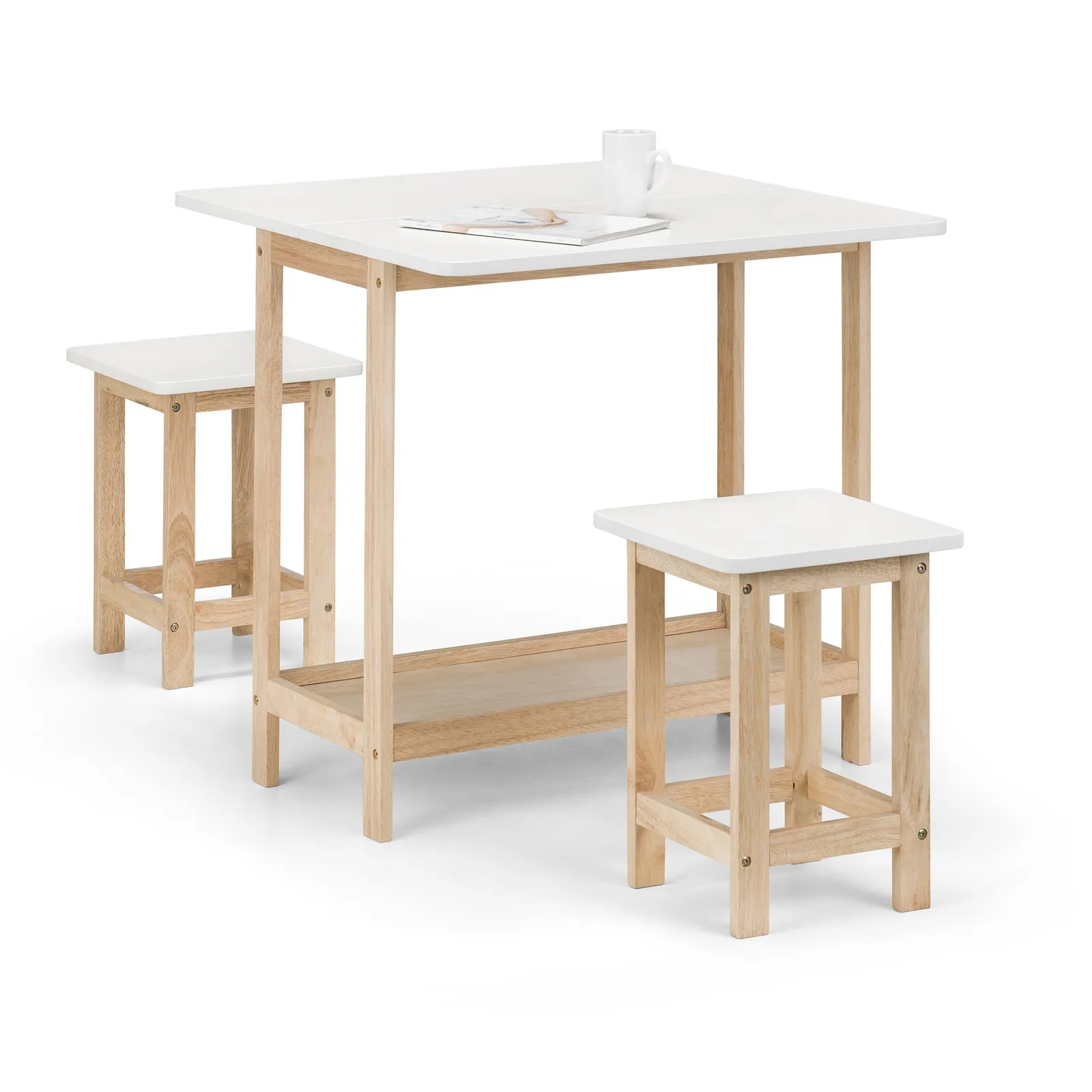 Bergen Bar Set with 2 Stools White