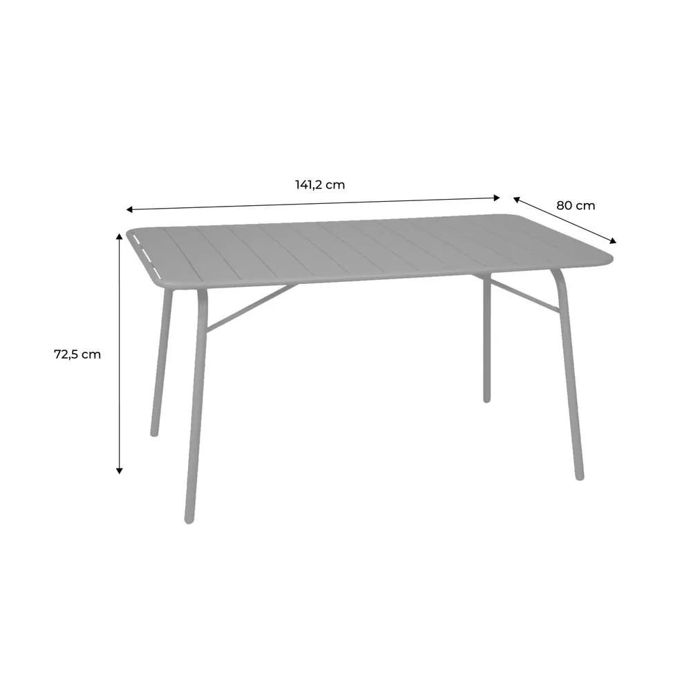 sweeek 4-seater metal folding garden table 140cm in Khaki 6