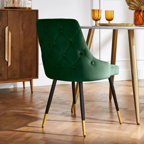 Ariana Set of 2 Dining Chairs, Velvet 2