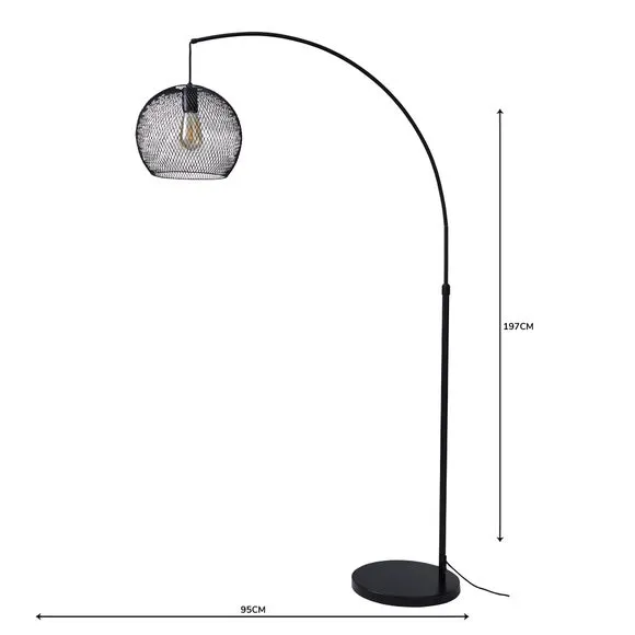 Harrison Black Arc Floor Lamp 5