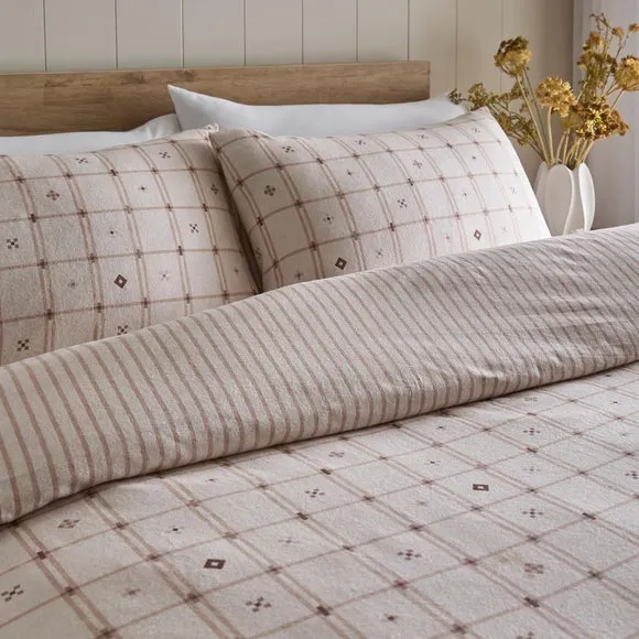 Dreams & Drapes Cottage Check 100% Cotton Duvet Cover & Pillowcase Set 4