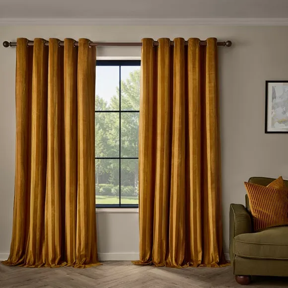 Paoletti Regency Stripe Eyelet Curtains 2