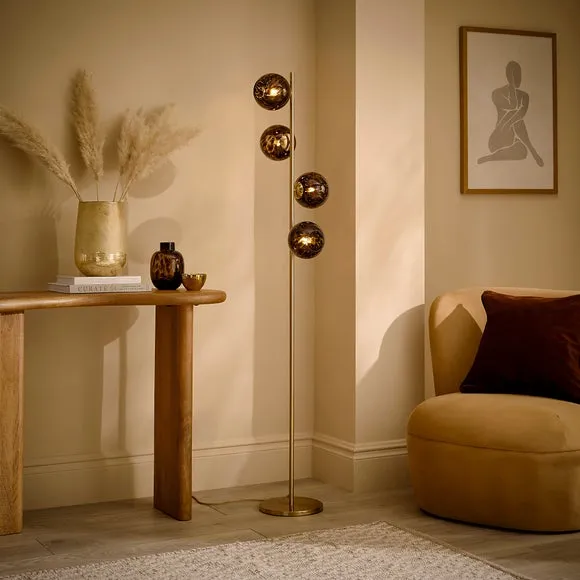Kira 4 Light Tortoiseshell Floor Lamp 2