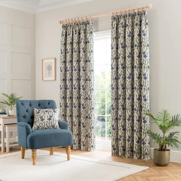 Tulip Jacquard Pencil Pleat Curtains 2