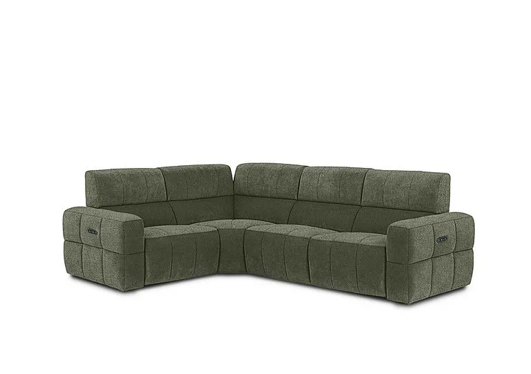 Cube Fabric Power Recliner Left Hand Facing Corner Sofa with Power Headrests