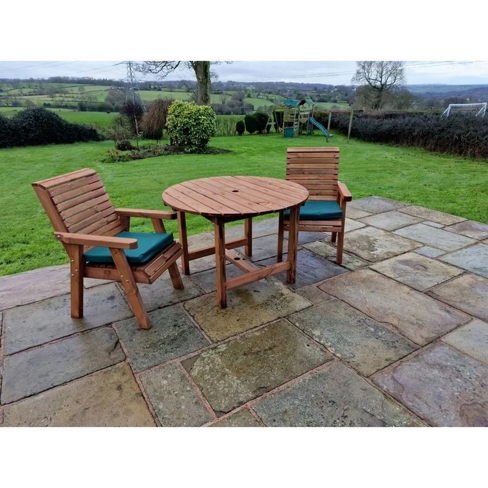 Churnet Valley Garden Furniture Ltd Valley 2 Seat Round Set 2XC - Timber - Minimal Assembly Required in Brown 2