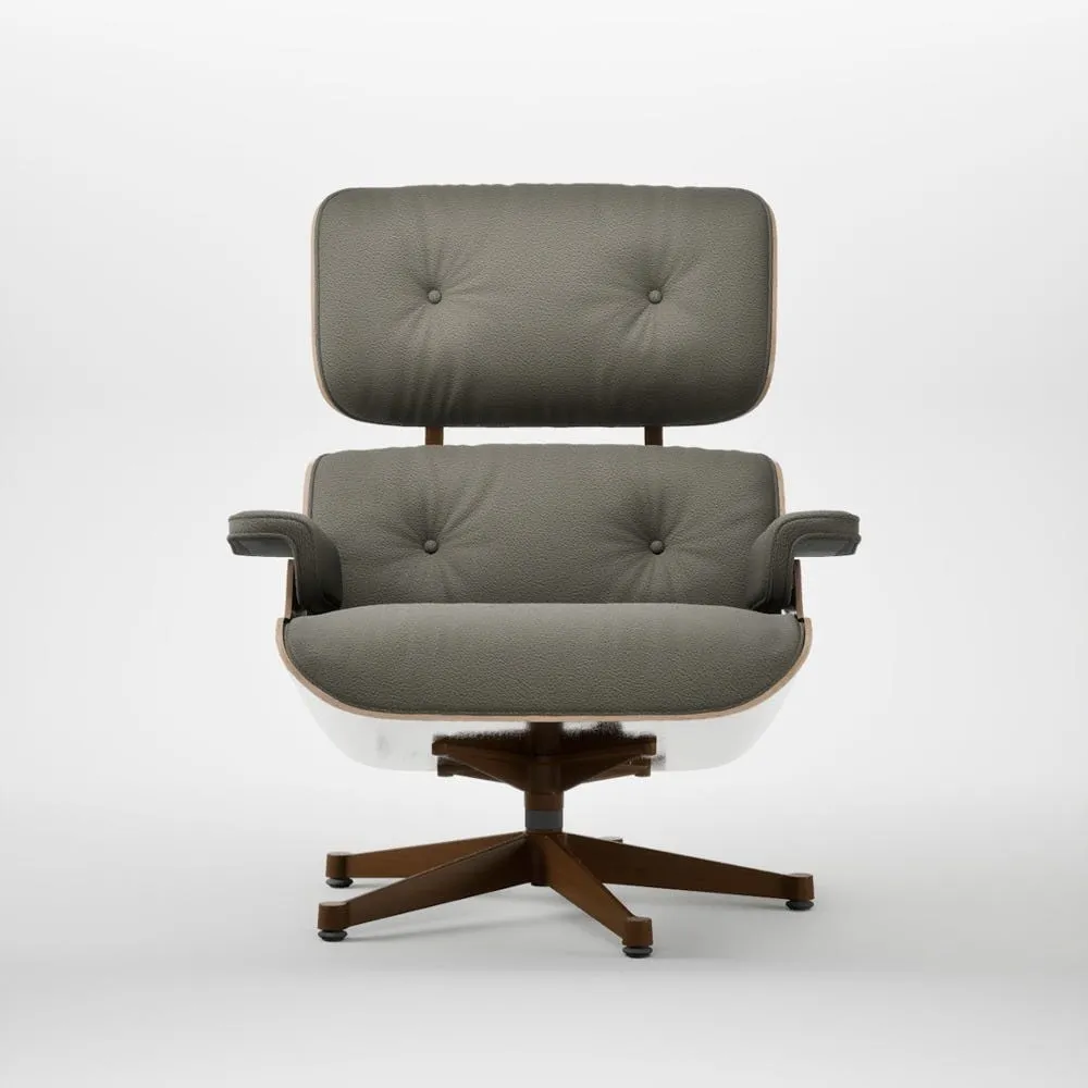 Eames Lounge Chair Cherry Natural Contemporary L50 58 Khaki Polished Base 05 1