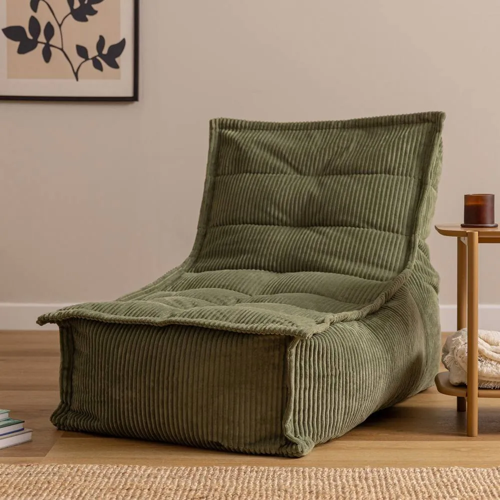 icon Scandi Jumbo Corduroy Bean Bag Lounger in Green