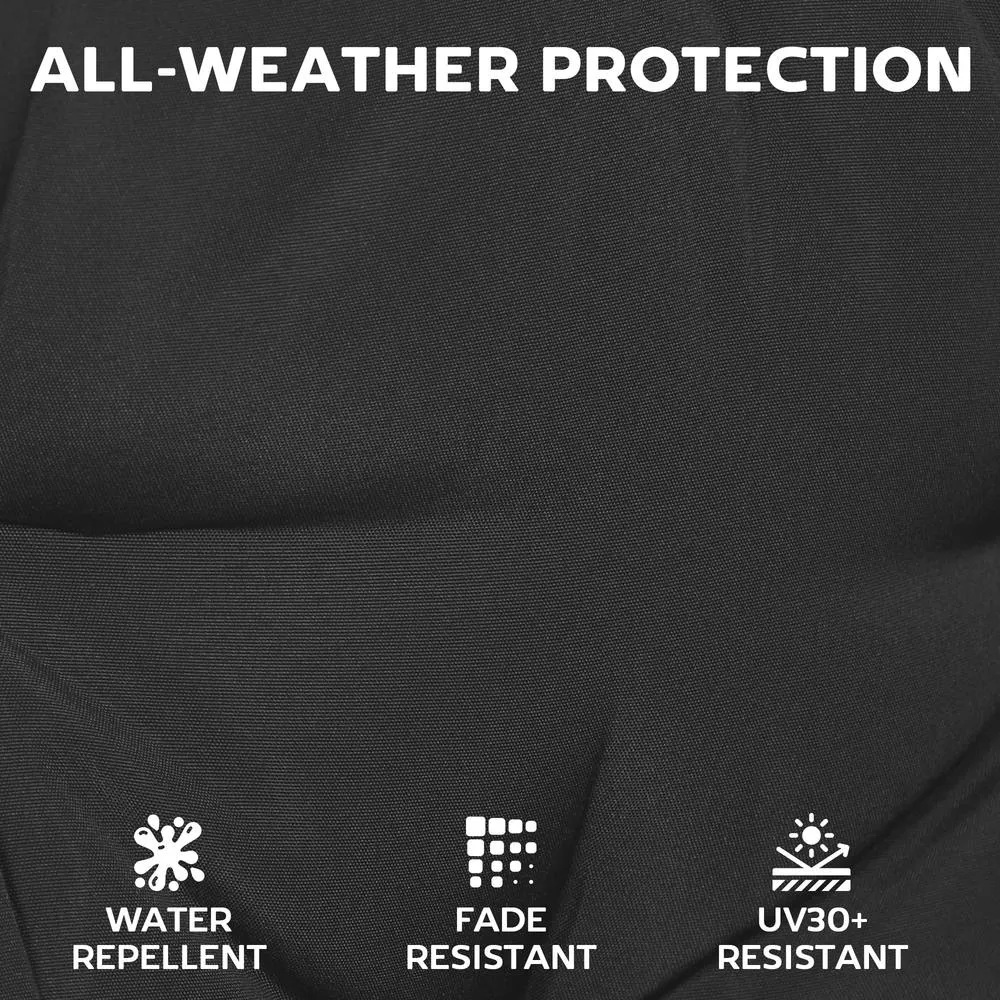 OUTSUNNY 2Pcs Garden Chair Cushions, Waterproof Seat Pads in Black 6
