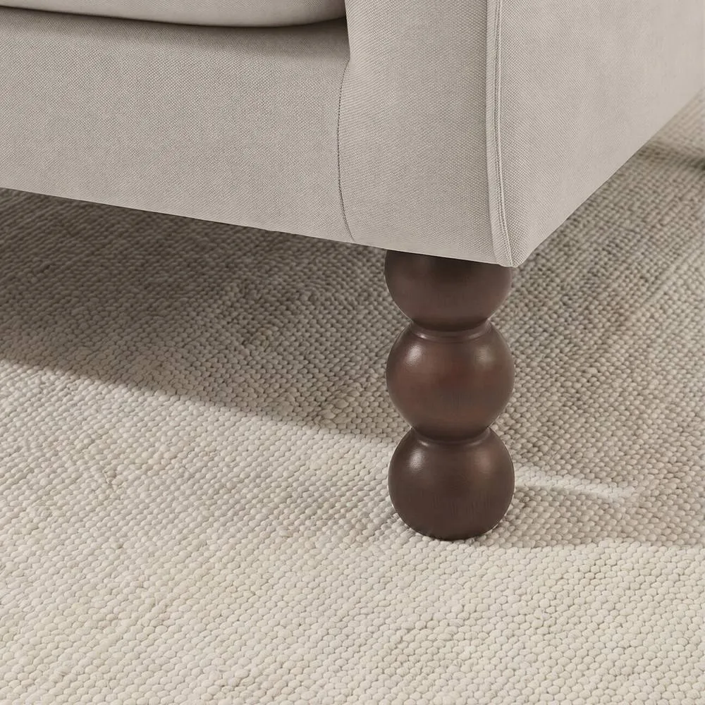 FurnitureboxUK Monroe Chenille Fabric 3 Seater Sofa in Beige 6