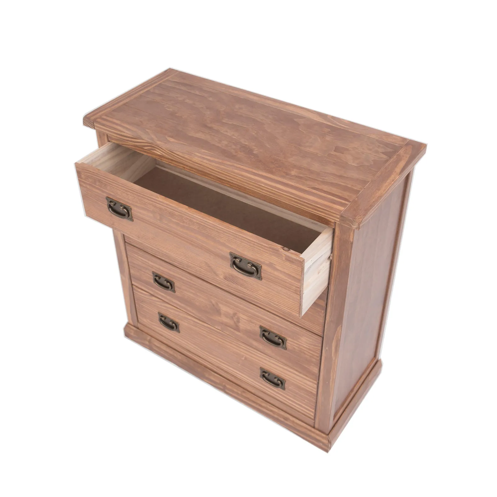 Cabinet Bits Tirolo 4 Drawer Chest of Drawers Bras Drop Handle in Brown 4