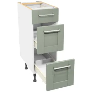 Wickes Ohio Reed Green Shaker Drawer Unit - 300mm 2