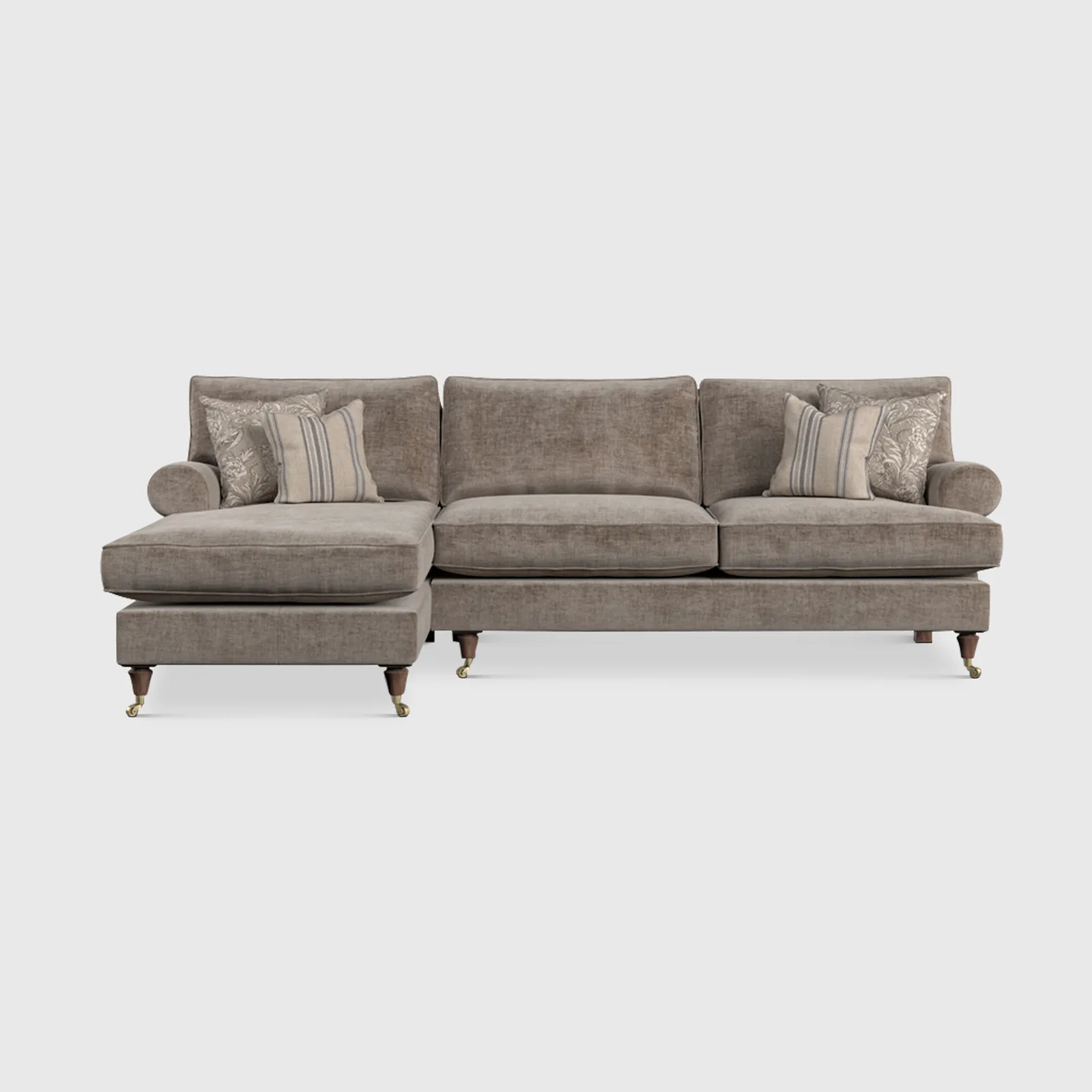 English Heritage Finch Large Lhf Chaise Sb, Brown Fabric | Barker & Stonehouse