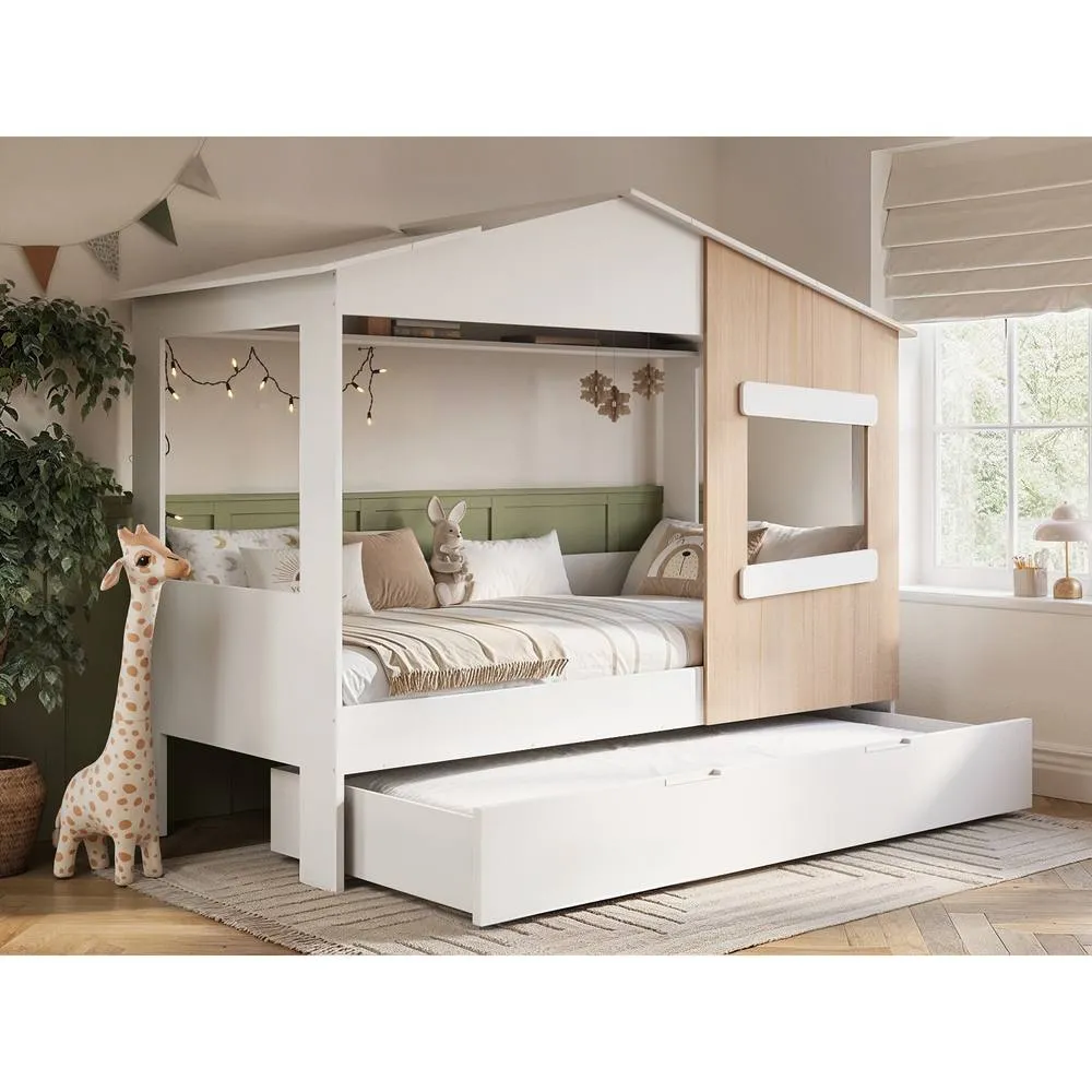 Flair Dreamland House Bed with Trundle in White