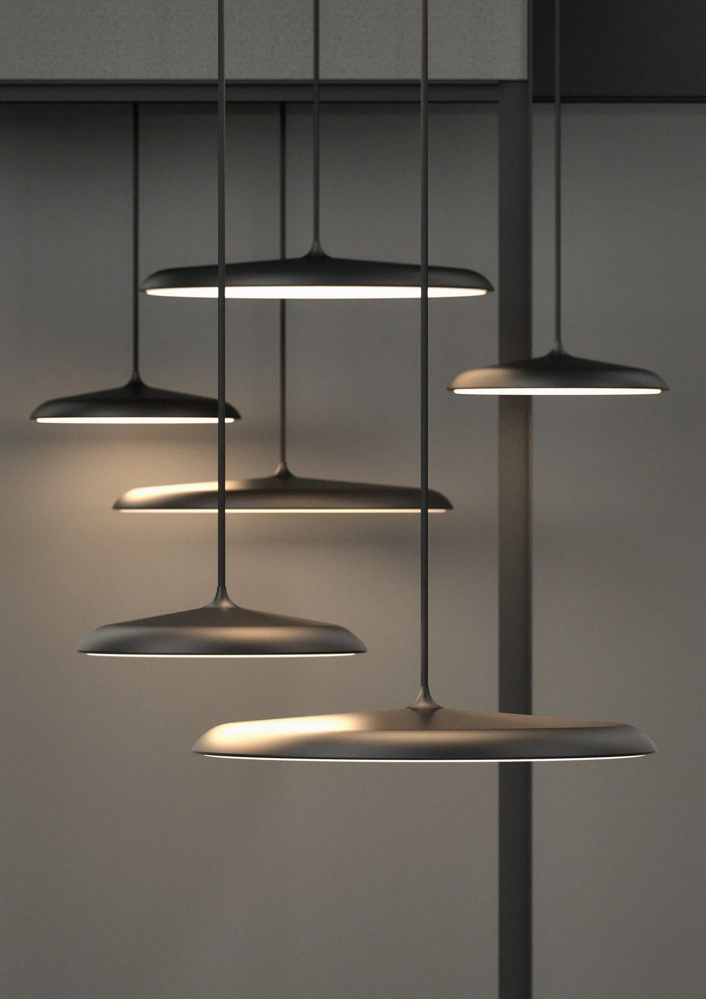 Nordlux Artist Pendant Light Black Metal Dining Room LED 3000k Mains 40cm 5