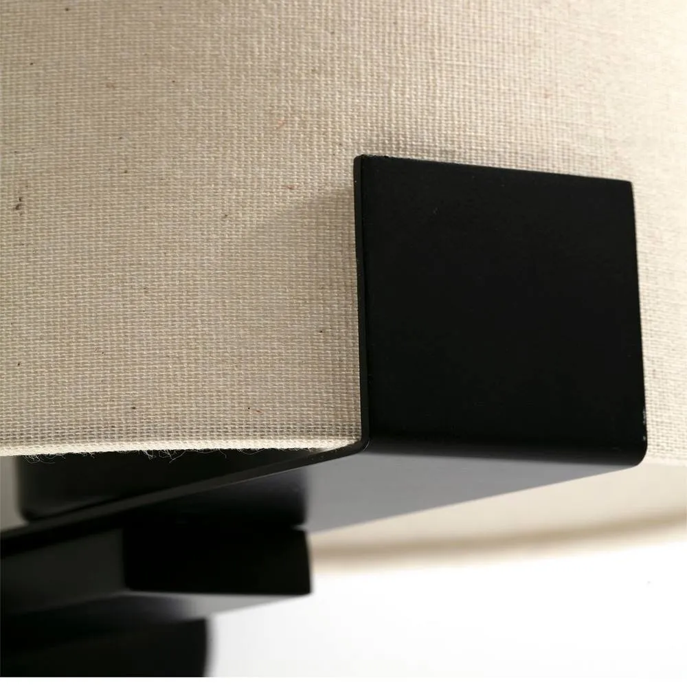Netlighting Nila Wall Lamp With Shade Matt Black With Off-White Shade 2