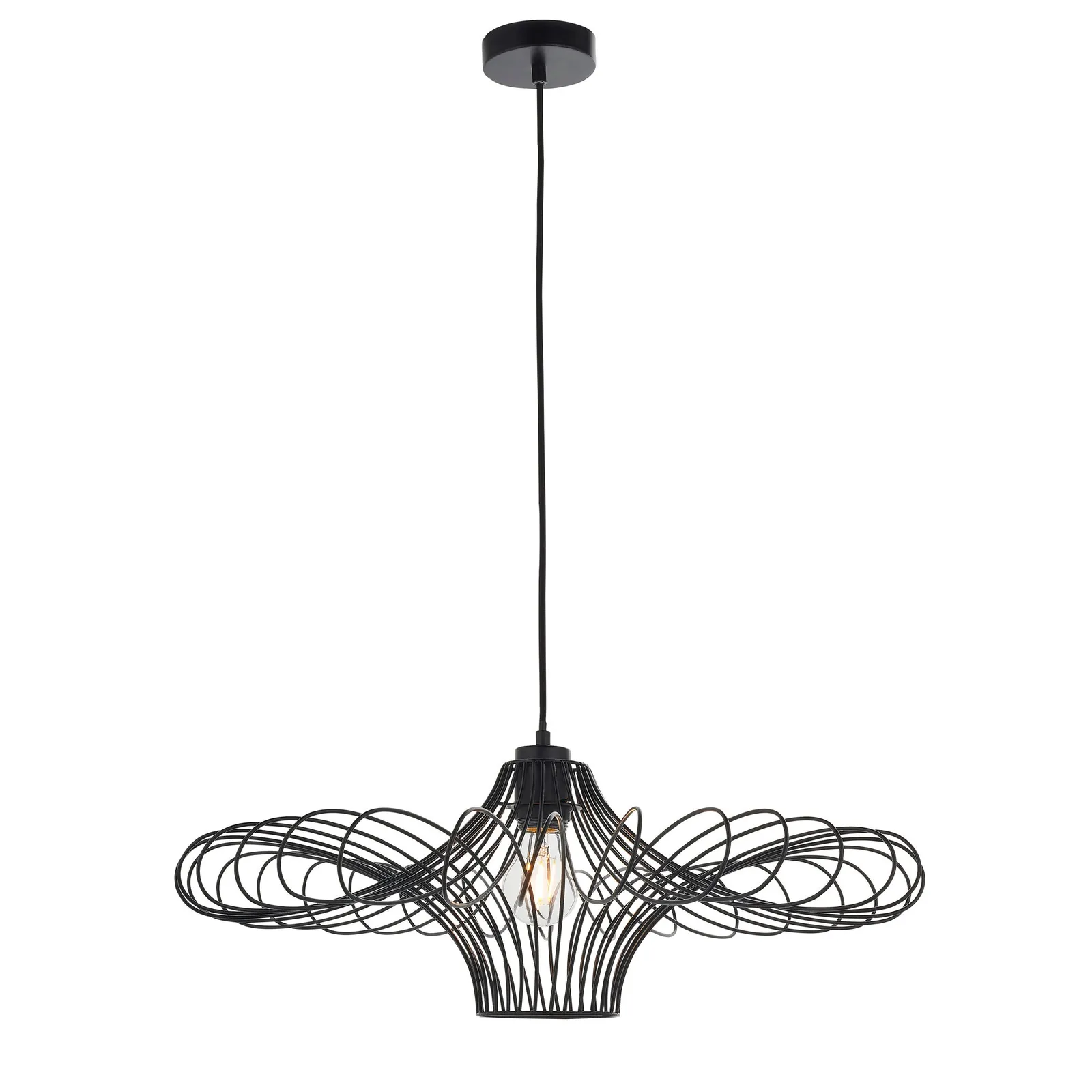 Endon Curl Easy fit Pendant Matt Black Black