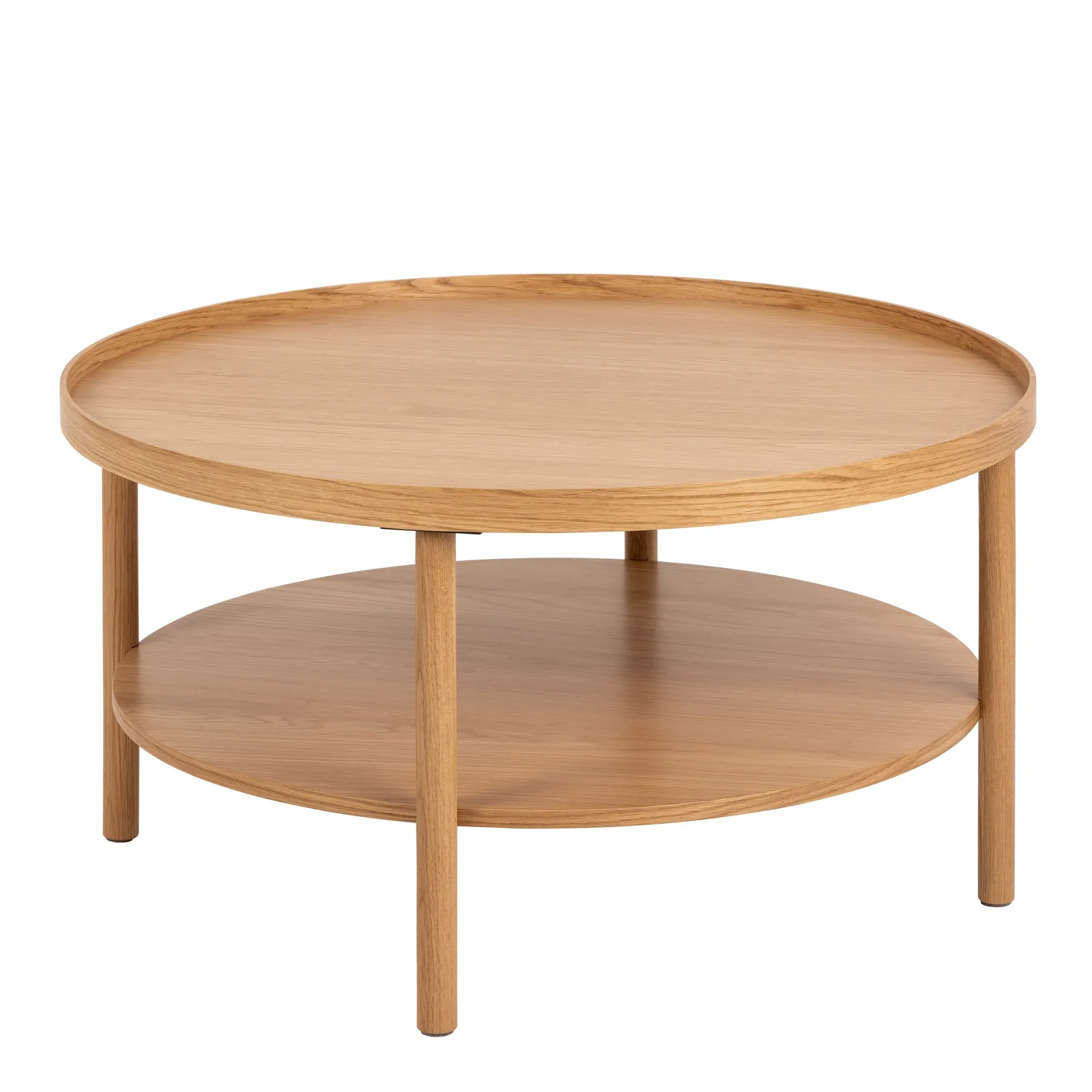 Furniture To Go Banbury Round Coffee Table in Oak 80x42cm in Brown