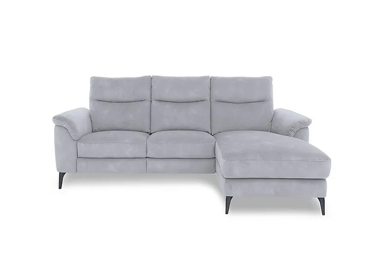 Morgan Fabric 3 Seater Power Recliner Sofa with Right Hand Facing Chaise End - Dexter Smoke