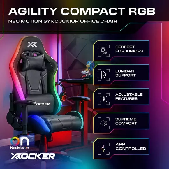 X Rocker Agility Compact RGB Office Gaming Chair with Neo Motion Sync LED 2