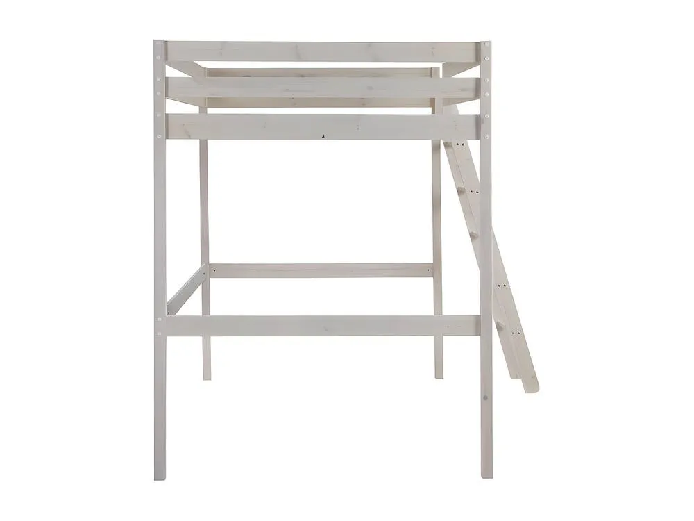 Vente-unique High Sleeper Bed - 140 X 190 Cm - Solid Pine - Whitewashed - GEDEON II in White 6
