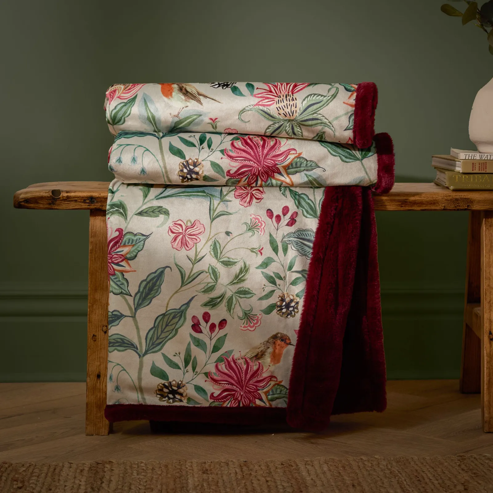 Wylder Beatrice Floral Faux Fur Throw